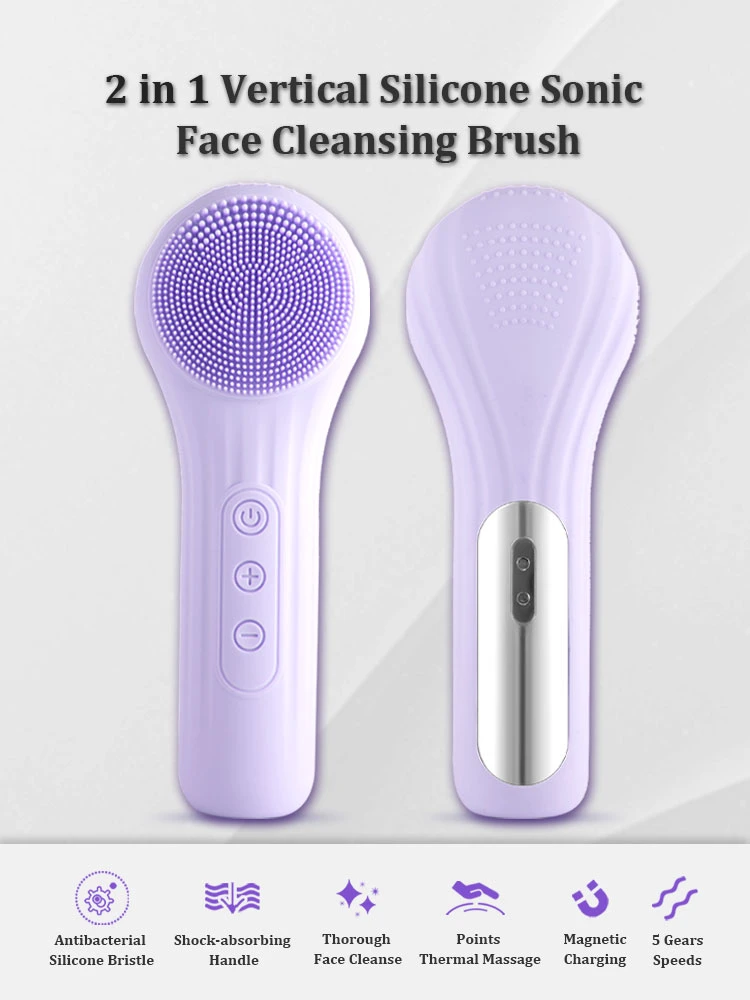 Cleansing Brush Men′s and Women′s Waterproof Facial Scrub Brush Rechargeable Facial Brush Suitable for Cleansing and Exfoliating Electric Facial Cleaning Brush