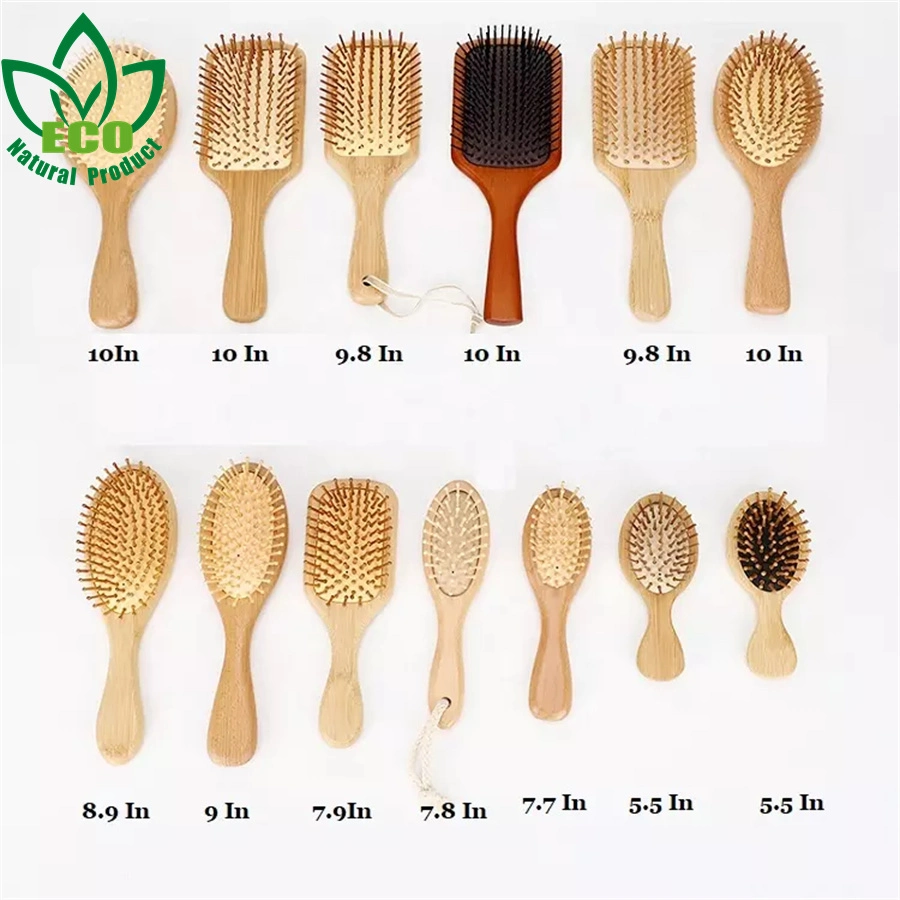 New Eco Hot Super Air Girls Men Private Label Wet Customize Bamboo Wooden Anti Static Paddle Massage Detangling Hair Brush